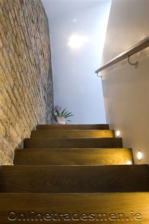 Modern Wood Lighted Stairs.Jpg